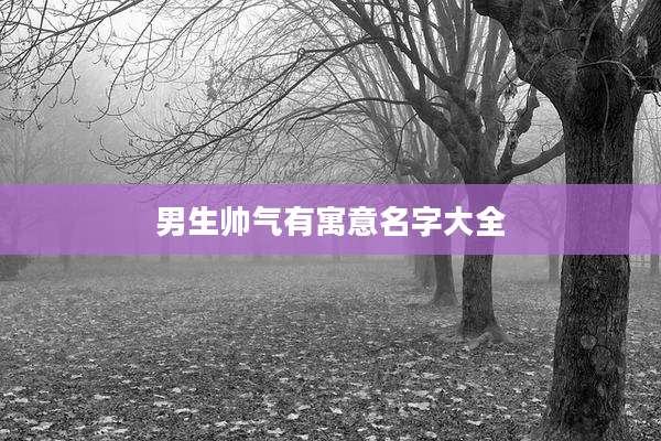 男生帅气有寓意名字大全