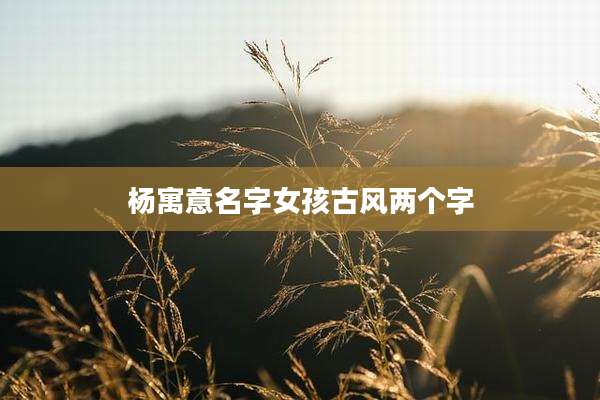 杨寓意名字女孩古风两个字
