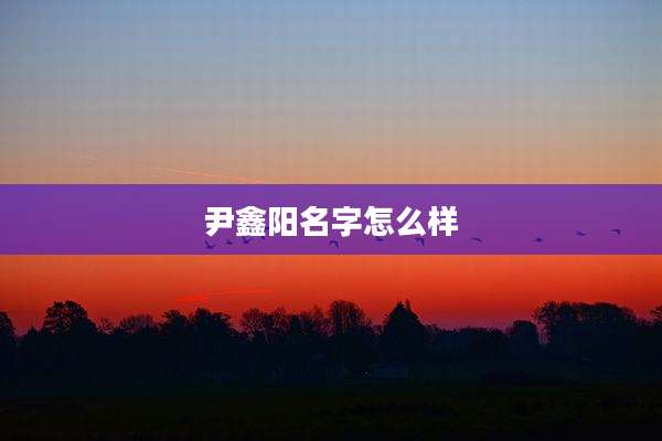 尹鑫阳名字怎么样