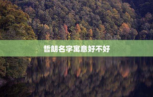 哲朗名字寓意好不好