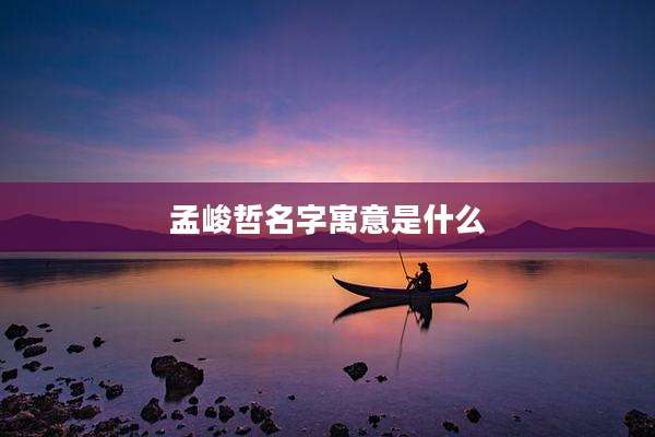 孟峻哲名字寓意是什么