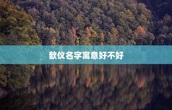 歆仪名字寓意好不好