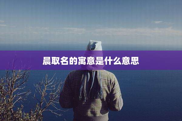 晨取名的寓意是什么意思