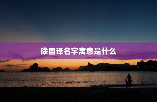 徐国译名字寓意是什么