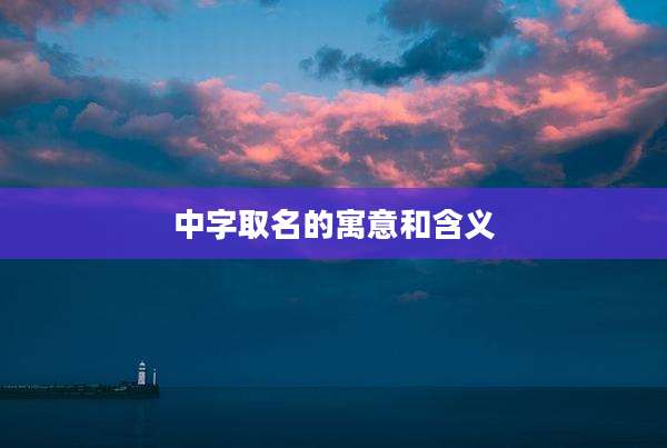 中字取名的寓意和含义