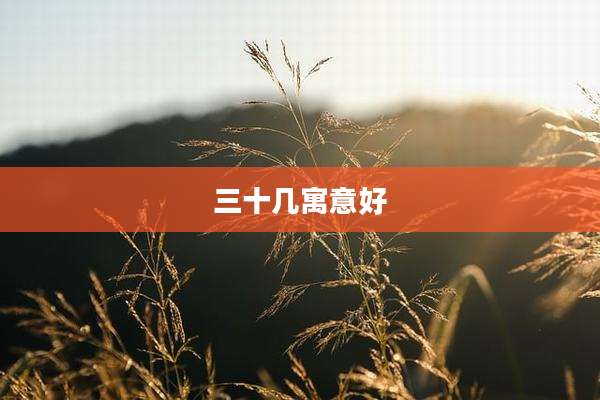 三十几寓意好