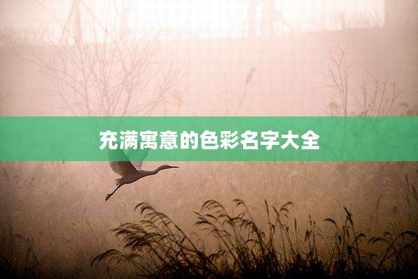 充满寓意的色彩名字大全