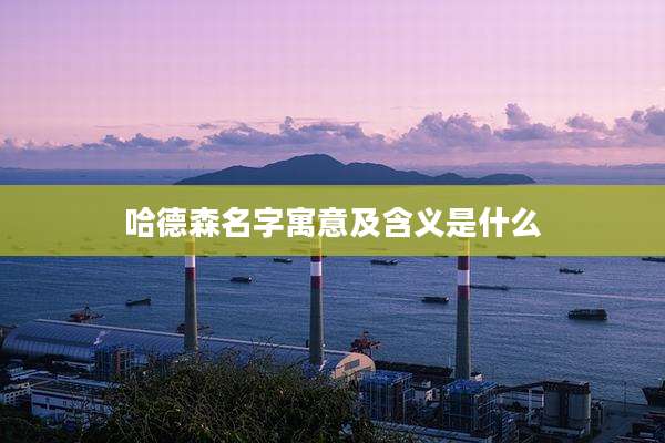 哈德森名字寓意及含义是什么