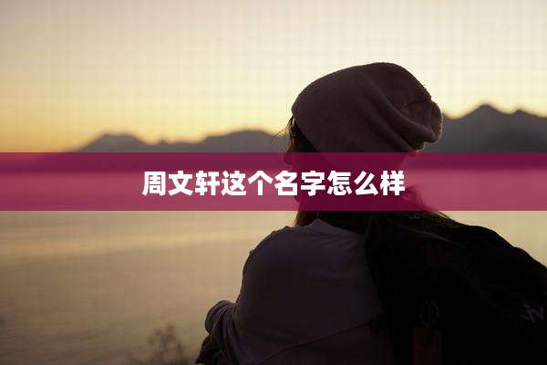 周文轩这个名字怎么样