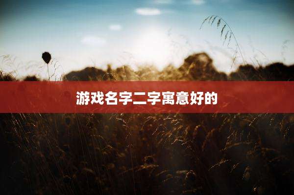 游戏名字二字寓意好的