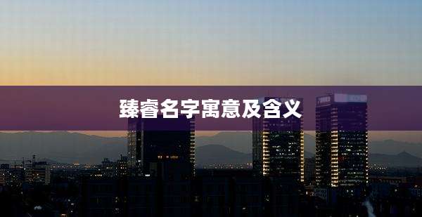 臻睿名字寓意及含义