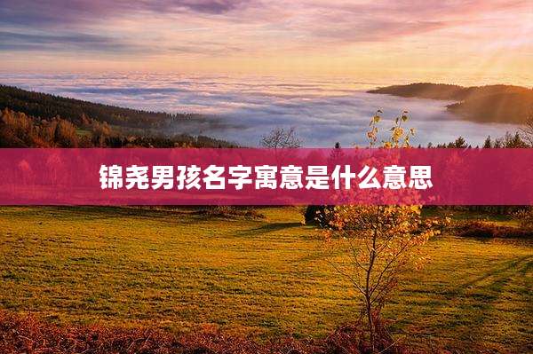 锦尧男孩名字寓意是什么意思