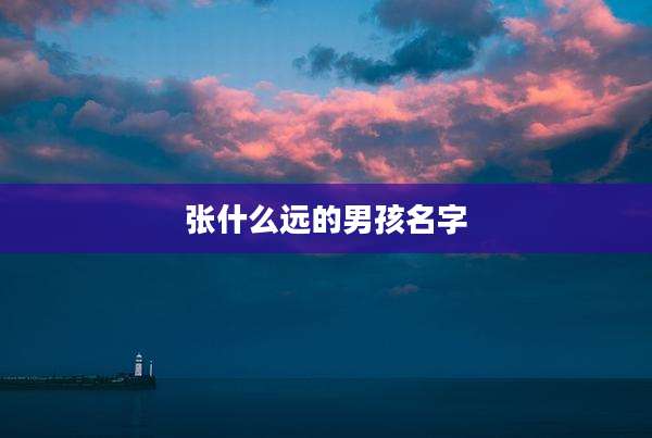 张什么远的男孩名字