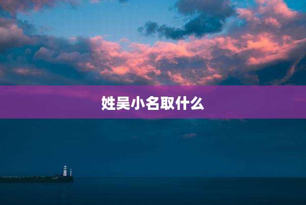 姓吴小名取什么