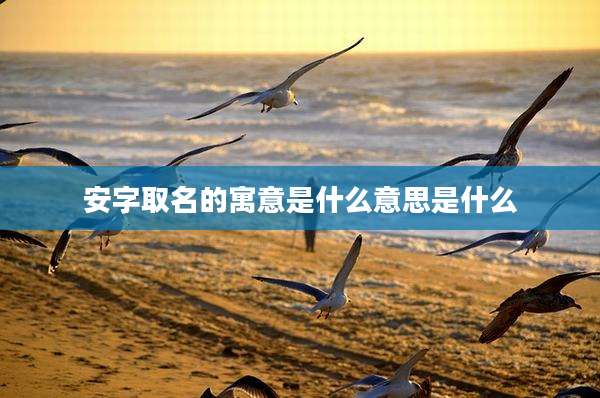 安字取名的寓意是什么意思是什么
