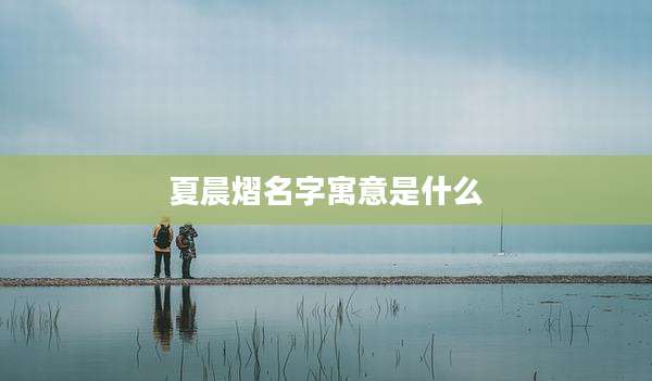 夏晨熠名字寓意是什么