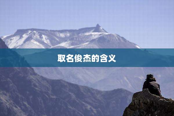 取名俊杰的含义