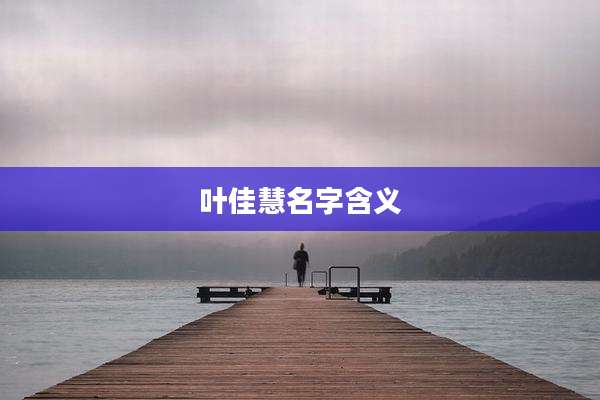 叶佳慧名字含义