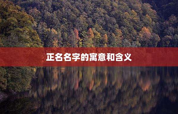 正名名字的寓意和含义