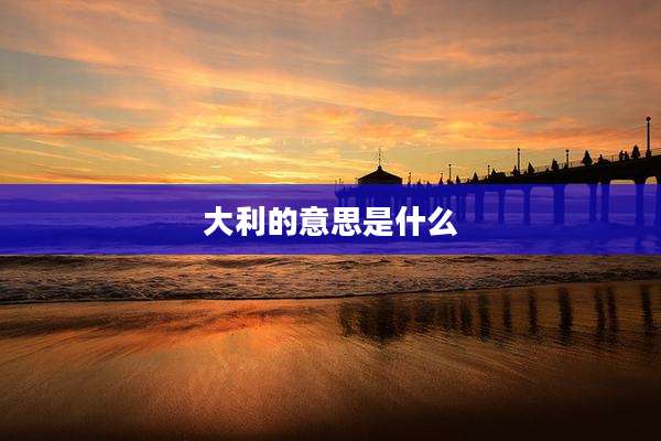 大利的意思是什么