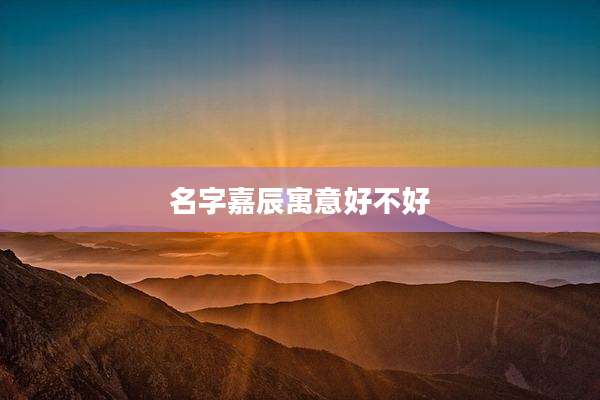 名字嘉辰寓意好不好