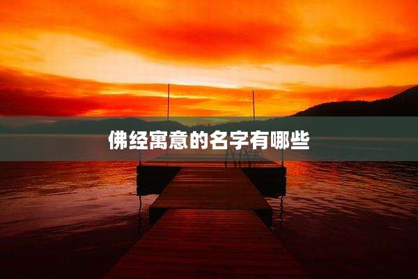 佛经寓意的名字有哪些