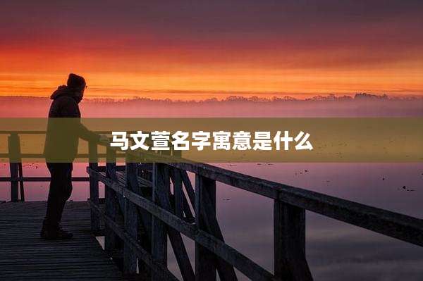 马文萱名字寓意是什么