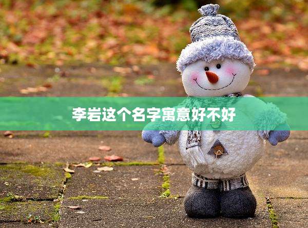 李岩这个名字寓意好不好