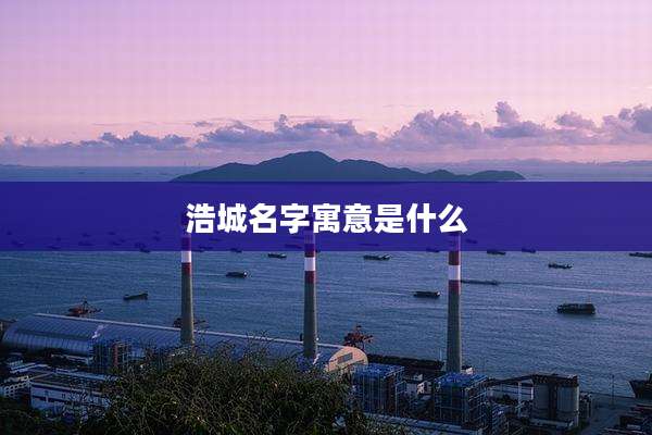 浩城名字寓意是什么