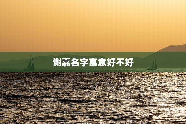 谢嘉名字寓意好不好
