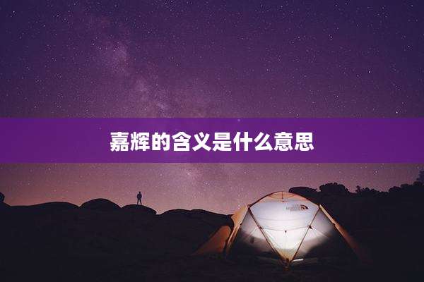 嘉辉的含义是什么意思