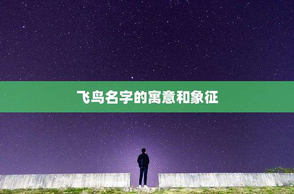 飞鸟名字的寓意和象征