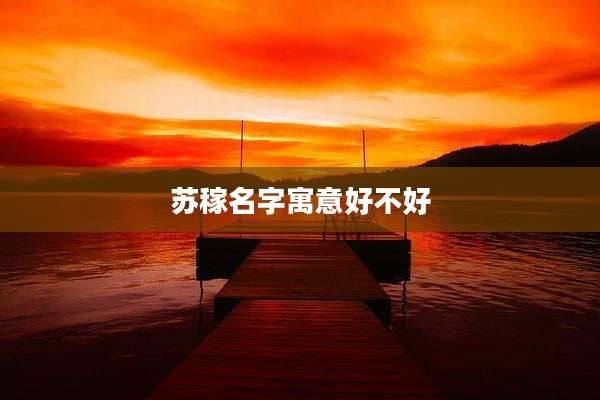 苏稼名字寓意好不好