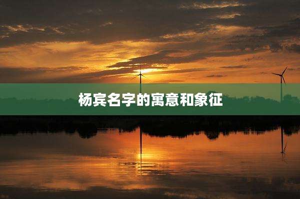 杨宾名字的寓意和象征