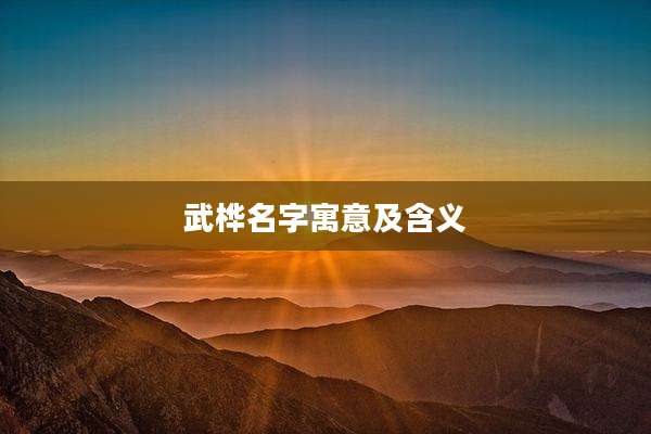 武桦名字寓意及含义