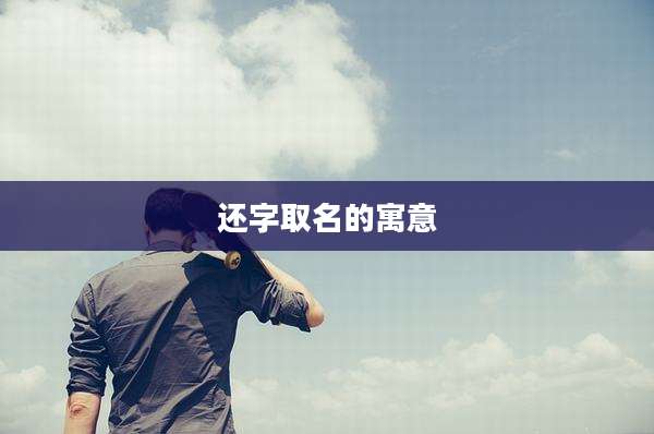 还字取名的寓意