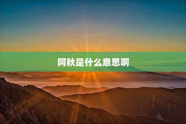 阿秋是什么意思啊