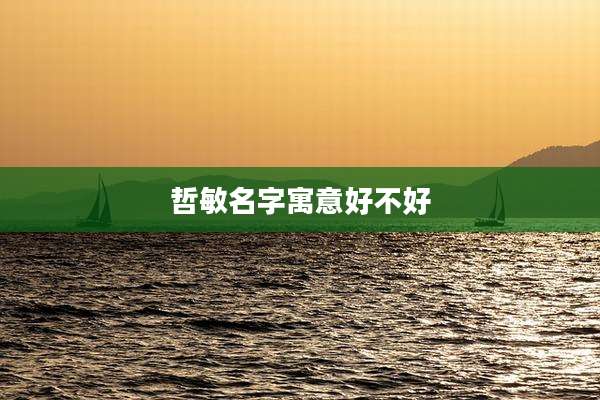 哲敏名字寓意好不好