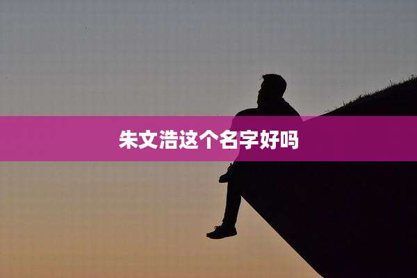 朱文浩这个名字好吗