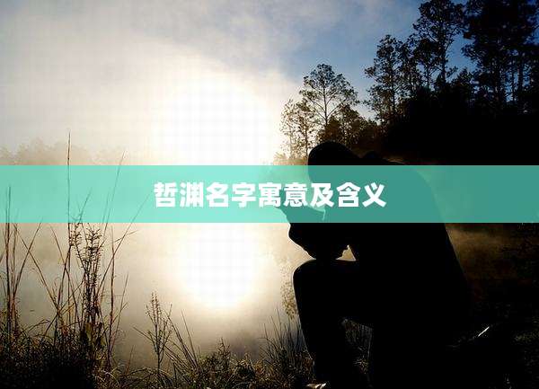 哲渊名字寓意及含义