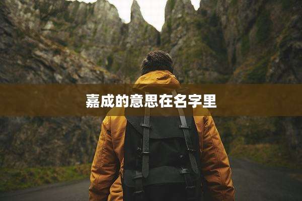 嘉成的意思在名字里