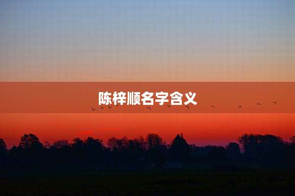 陈梓顺名字含义