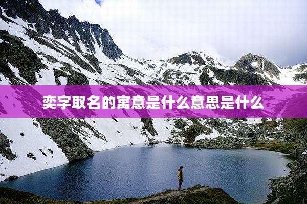 奕字取名的寓意是什么意思是什么