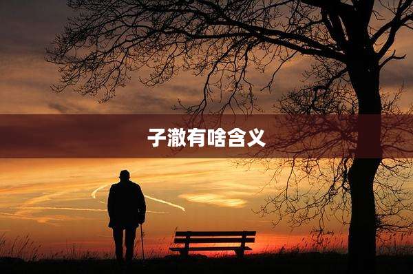 子澈有啥含义