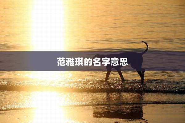 范雅琪的名字意思