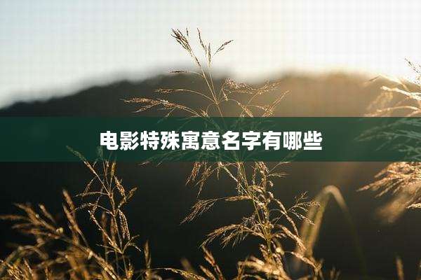 电影特殊寓意名字有哪些