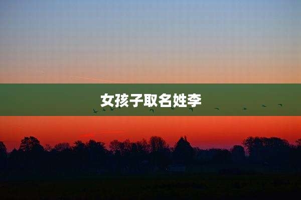 女孩子取名姓李