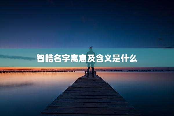 智皓名字寓意及含义是什么