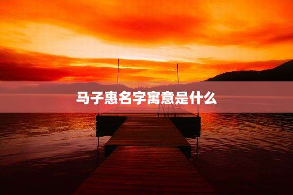 马子惠名字寓意是什么