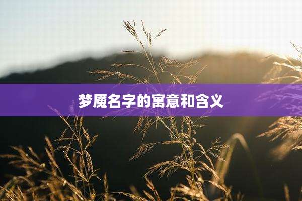 梦魇名字的寓意和含义